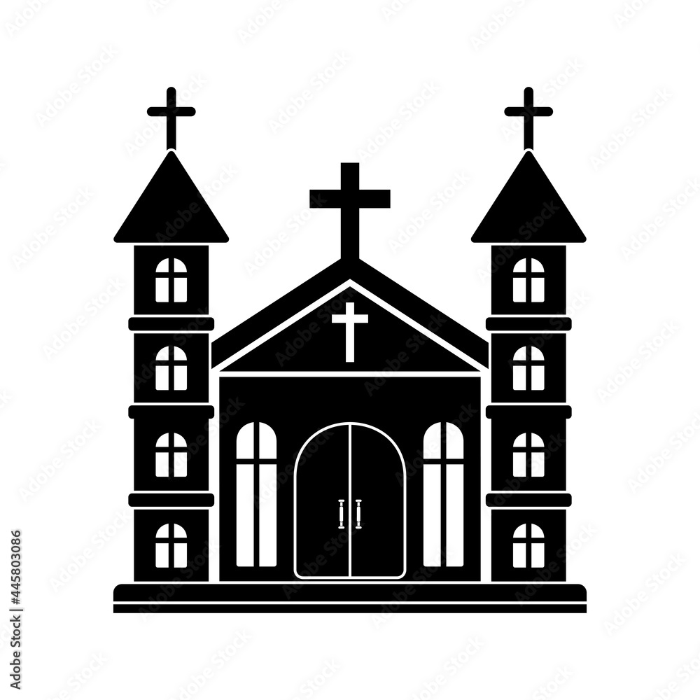 church icon, church vector, church sign, church symbol of christian place of worship