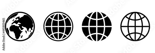 globe icon set, go to web icon set vector sign symbol