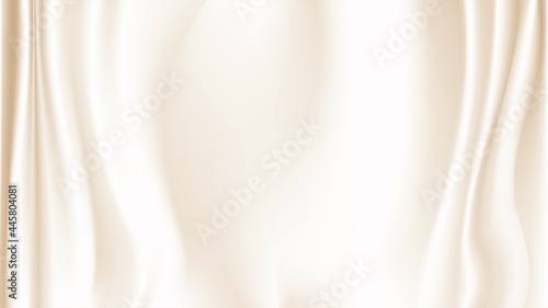 Abstract light gold silk vector background luxury beige or cream cloth or liquid wave. Abstract  fabric texture background. Cloth soft wave. Creases of satin, silk, and Smooth elegant cotton.