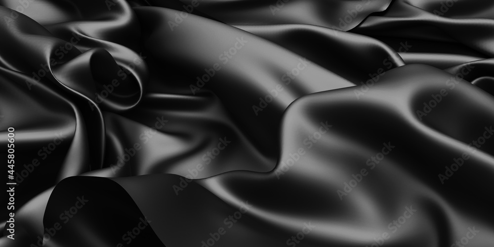 Obraz premium Abstract background luxury cloth. Smooth elegant black silk or satin