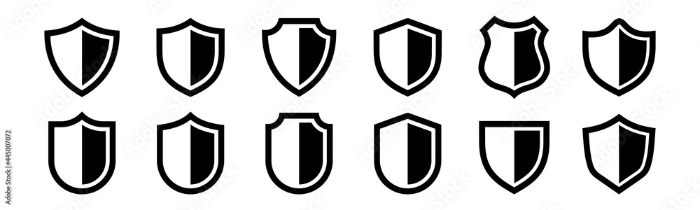 Vector graphic of shield icon collection Vector graphic of shield icon collection