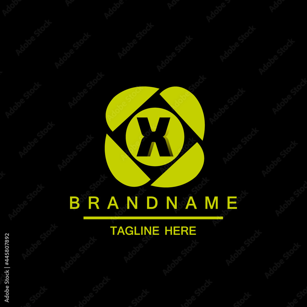 fothografy logo with camera lens element and initial letter x fothografy logo with camera lens element and initial letter x