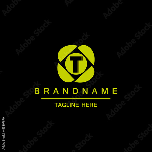 t initial photography logo template vector design icon element
