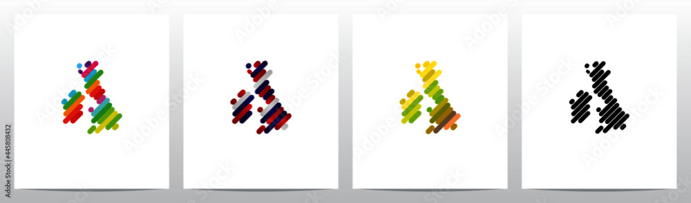 United Kingdom On Colorfull Stripes Logo Design United Kingdom On Colorfull Stripes Logo Design
