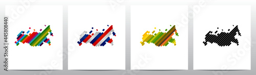 Russia On Colorfull Stripes Logo Design