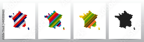 France On Colorfull Stripes Logo Design