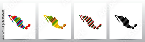 Mexico On Colorfull Stripes Logo Design