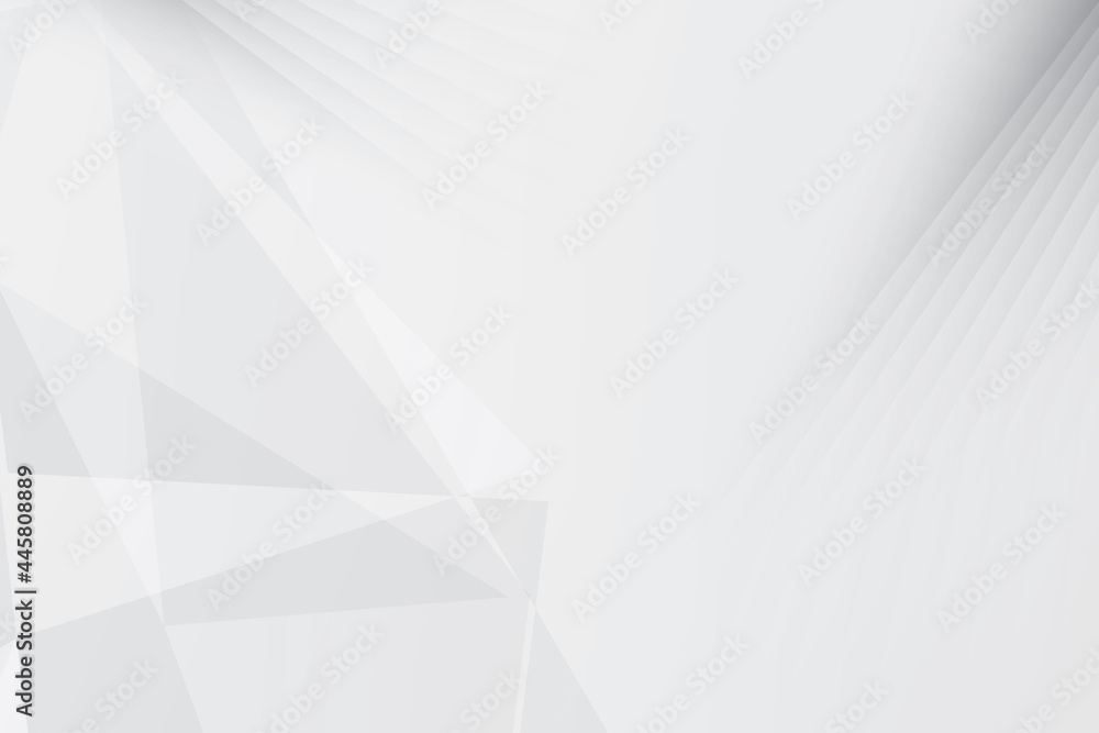 Obraz premium Abstract white and gray color, modern design background with geometric shape. Vector illustration.