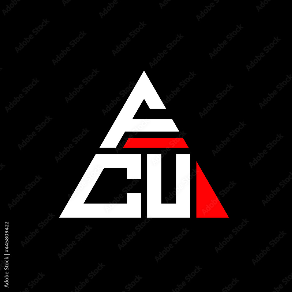 FCU triangle letter logo design with triangle shape. FCU triangle logo