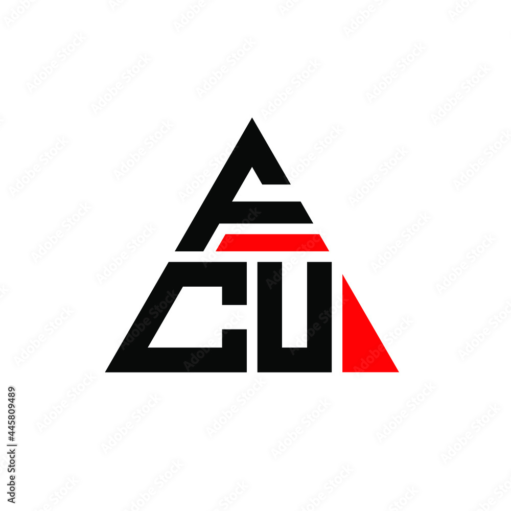 FCU triangle letter logo design with triangle shape. FCU triangle logo