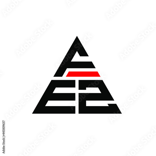 FEZ triangle letter logo design with triangle shape. FEZ triangle logo design monogram. FEZ triangle vector logo template with red color. FEZ triangular logo Simple, Elegant, and Luxurious Logo. FEZ 