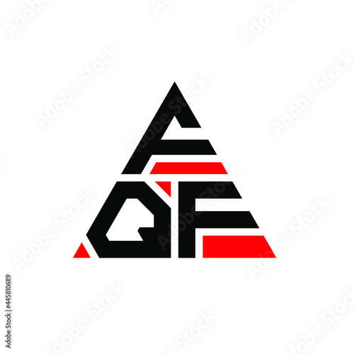 FQF triangle letter logo design with triangle shape. FQF triangle logo design monogram. FQF triangle vector logo template with red color. FQF triangular logo Simple, Elegant, and Luxurious Logo. FQF 