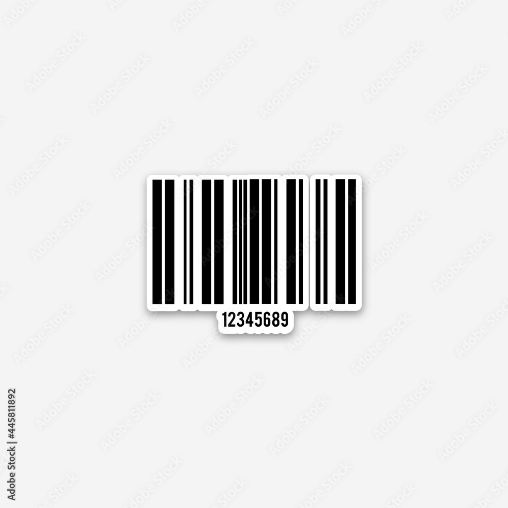Barcode icon illustration on white background Barcode icon illustration on white background