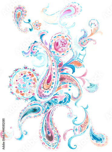 Flowers watercolor illustration.Manual composition.Big Set watercolor elements，Design for textile, wallpapers，Element for design,Greeting card