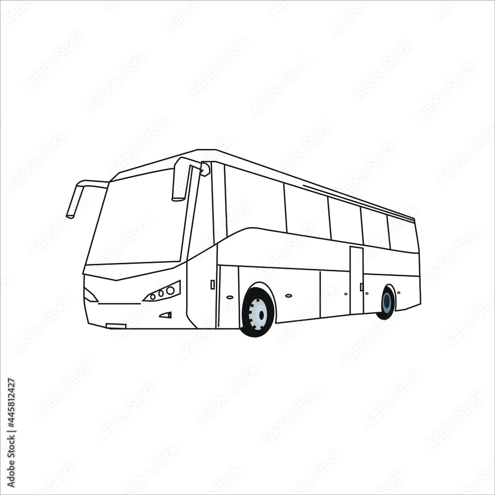 Bus vector icon. outline a bus, vector illustration