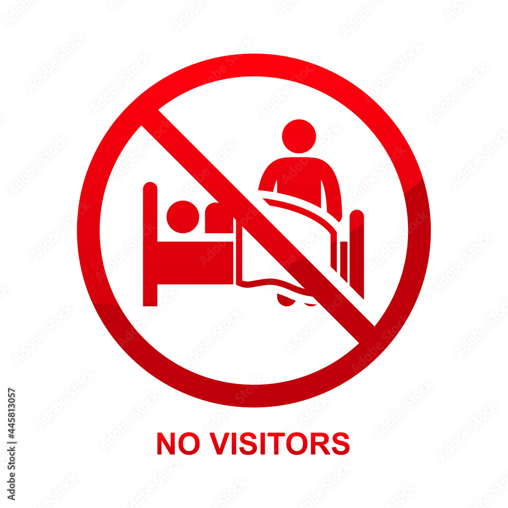 No visitors isolated on white background vector illustration.