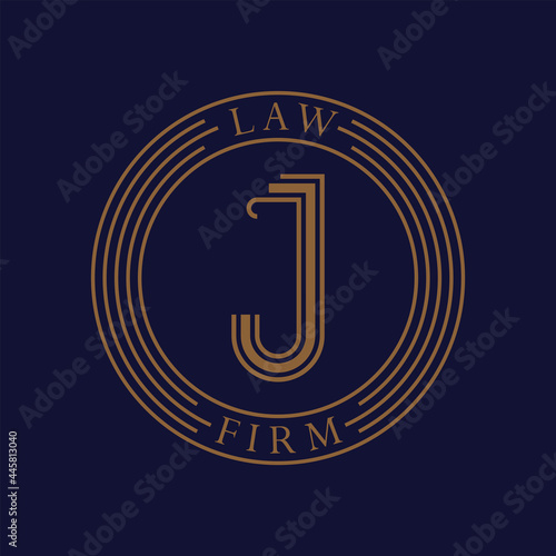 Illustrator vector graphic of j law firm logo.suitable for icons, apps or company logos that are related to the law.