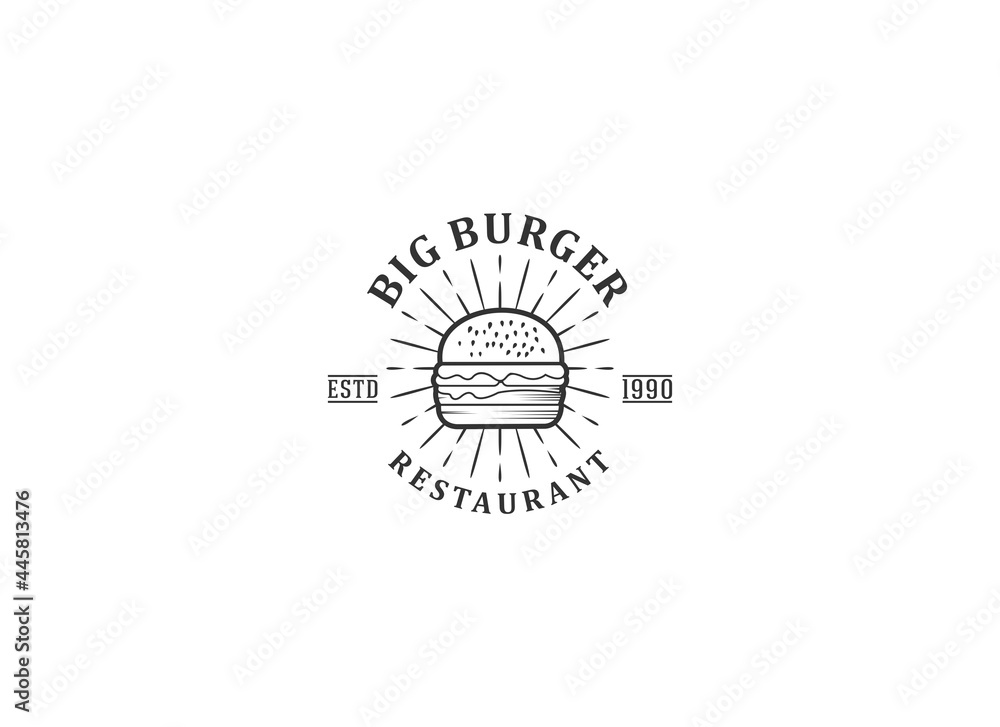burgers fresh and tasty vector design logo in white background burgers fresh and tasty vector design logo in white background