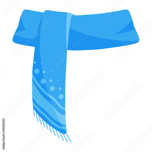 scarf in winter color illustration