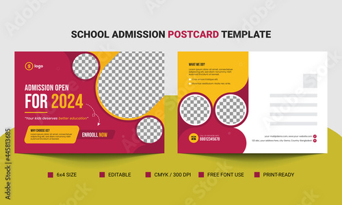 modern and professional education postcard template