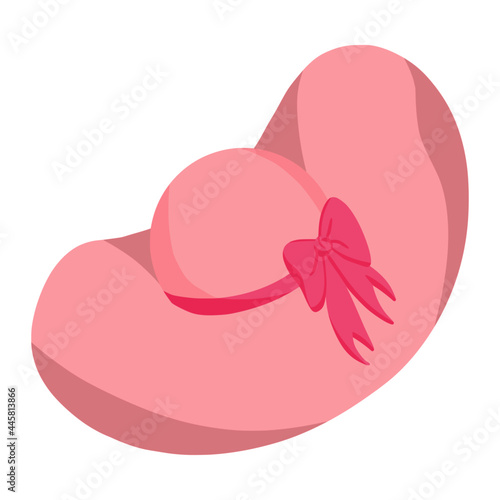 woman hat in summer color illustration