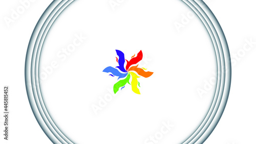 rainbow ribbon in a circle