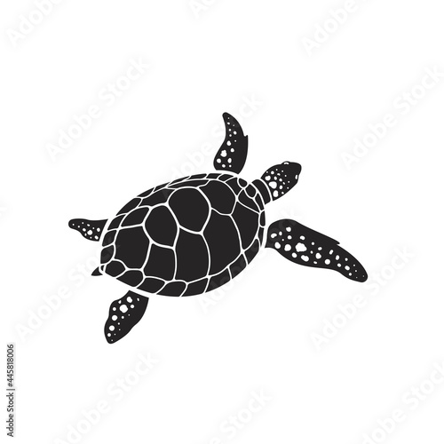Vector of turtle design on a white background. Reptile. Animals. Easy editable layered vector illustration.