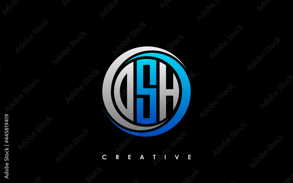 OSH Letter Initial Logo Design Template Vector Illustration OSH Letter Initial Logo Design Template Vector Illustration