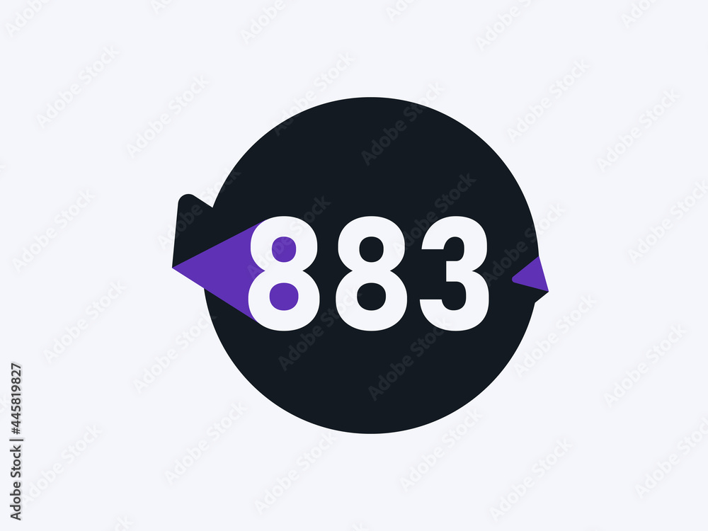 Number 883 logo icon design vector image Number 883 logo icon design vector image