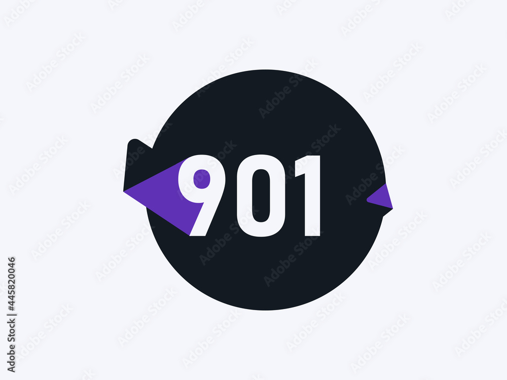 Fototapeta premium Number 901 logo icon design vector image