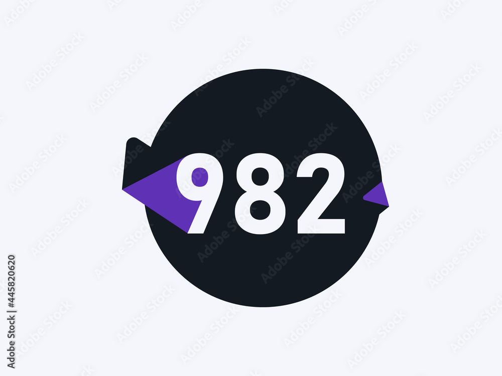 Number 982 logo icon design vector image Number 982 logo icon design vector image