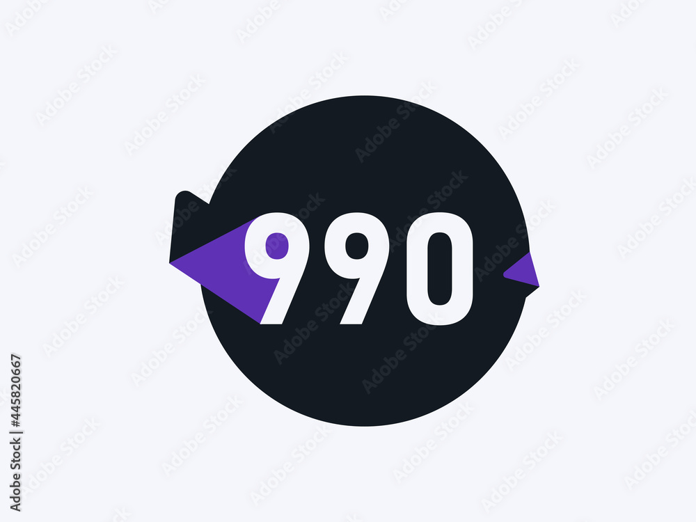 Obraz premium Number 990 logo icon design vector image