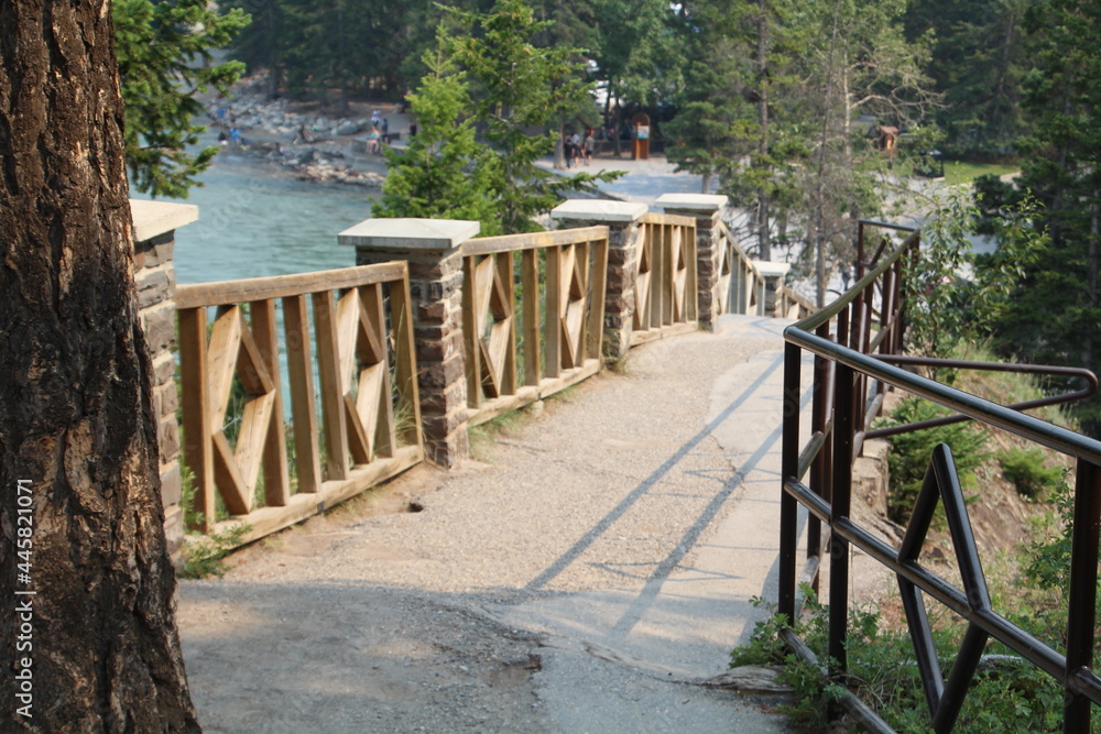 Path By The Falls, Banff National Park, Alberta Path By The Falls, Banff National Park, Alberta
