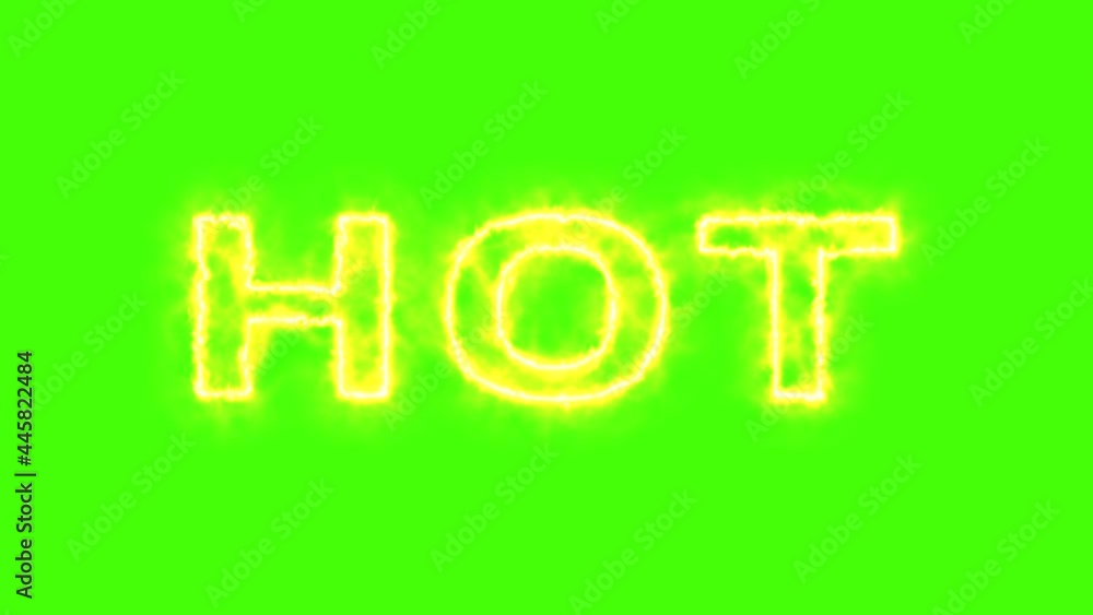 Hot flaming word in green screen effect Hot flaming word in green screen effect