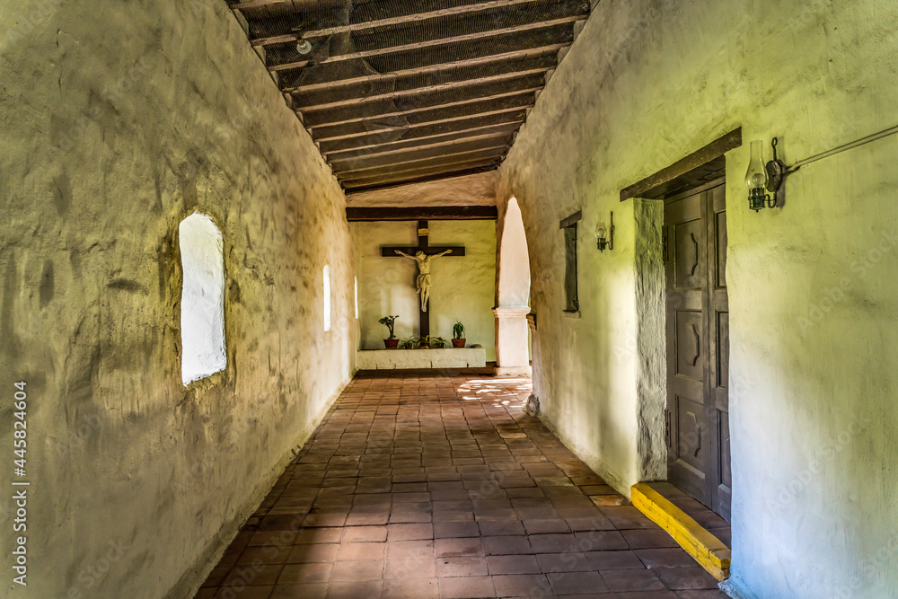 Corridor Crucifix Shrine Mission San Diego de Alcala California