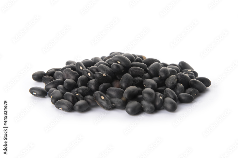 Heap of black beans on white background Heap of black beans on white background