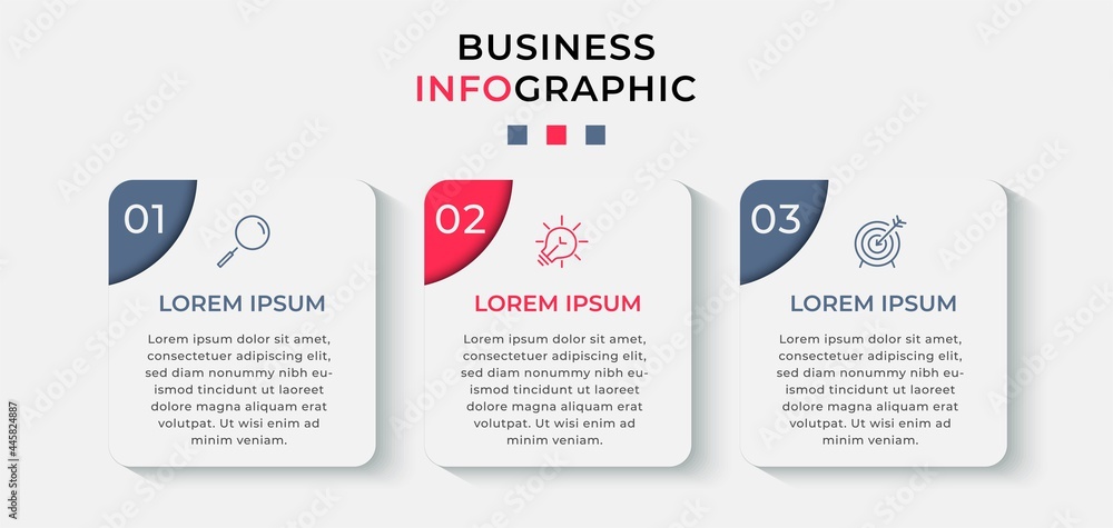 Vector Infographic design illustration business template with icons and 3 options or steps. Can be used for process diagram, presentations, workflow layout, banner, flow chart, info graph Vector Infographic design illustration business template with icons and 3 options or steps. Can be used for process diagram, presentations, workflow layout, banner, flow chart, info graph