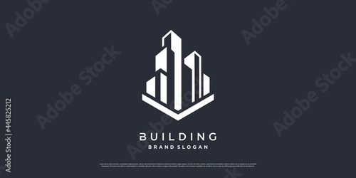 Building logo template with modern unique concept Premium Vector part 6