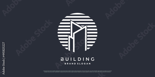 Building logo template with modern unique concept Premium Vector part 8