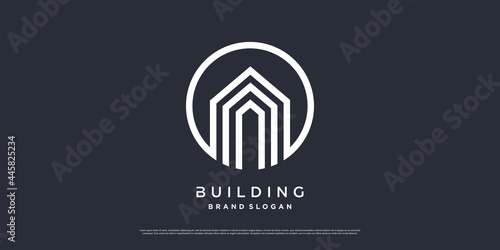 Building logo template with modern unique concept Premium Vector part 9