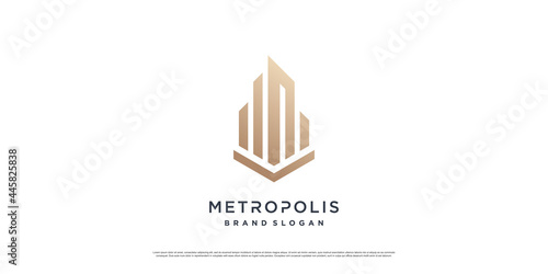 Building logo concept with creative unique style Premium Vector part 7