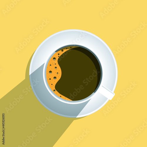 cup of coffee top view vector illustration