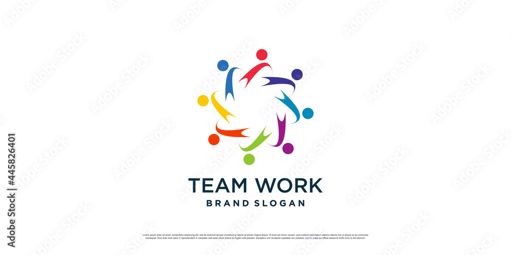 Team work logo icon with modern abstract concept Premium Vector part 3 Team work logo icon with modern abstract concept Premium Vector part 3