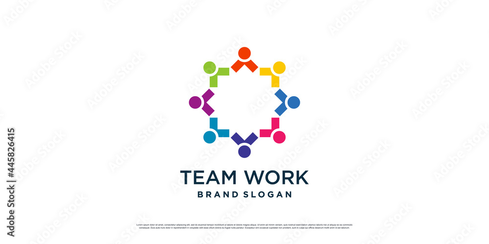 Team work logo icon with modern abstract concept Premium Vector part 6 Team work logo icon with modern abstract concept Premium Vector part 6