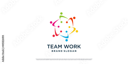 Team work logo icon with modern abstract concept Premium Vector part 5