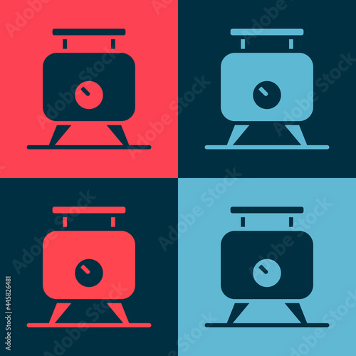 Pop art Metal tank with grape juice as alcoholic fermentation icon isolated on color background. Vector
