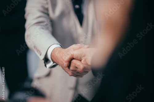 close up. business handshake on an office background