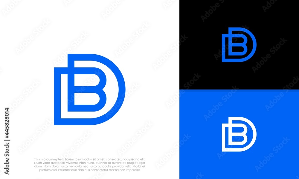 Abstract Initial logo vector. Initials DB. BD logo design. Innovative high tech logo template Abstract Initial logo vector. Initials DB. BD logo design. Innovative high tech logo template