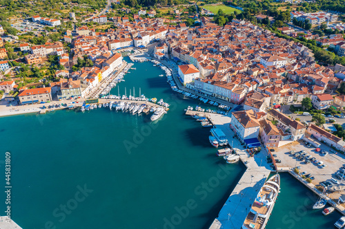 Konstfotografi Aerial view of Cres, a town in Cres Island, the Adriatic Sea in Croatia