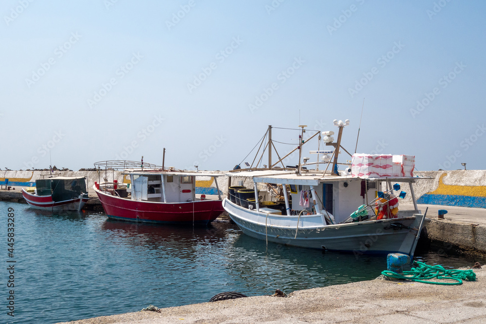 Greece, Nea Skioni, View of the fishing port